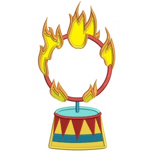 Circus Fire Ring Applique Machine Embroidery Design Digitized Pattern